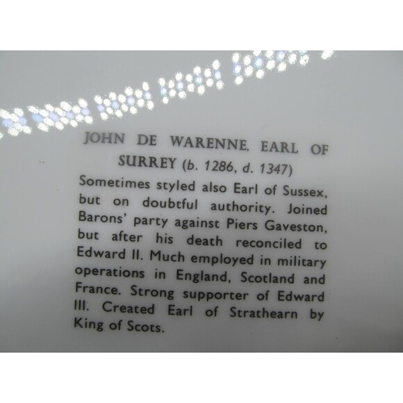 Rosina Wachtmeister RWL London John-De-Warenne Earl Of Surry 10 5/8" Plate - Picture 5 of 6